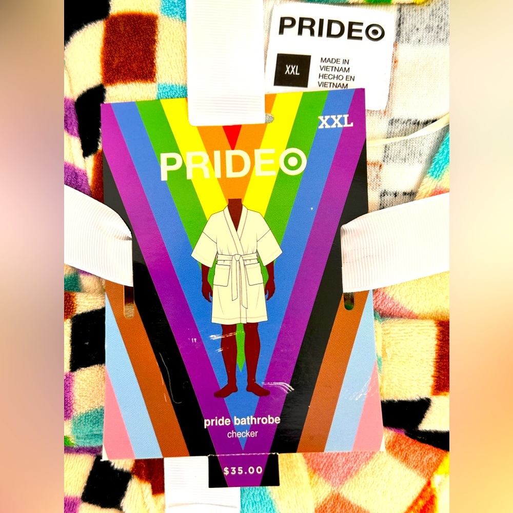 Target Pride Unisex Mid Length Wrap Robe with Belt LGBTQ + Pride NWT - Picture 7 of 9